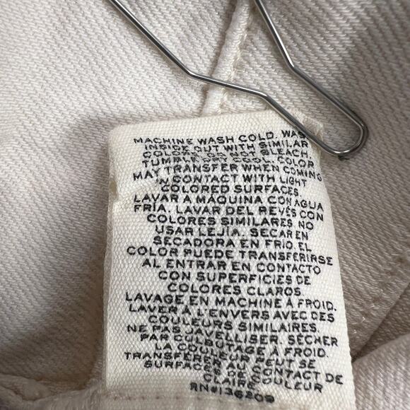 Hatch The Straight Leg Maternity Cropped Jeans Cream Winter White Size 28 - Picture 10 of 12